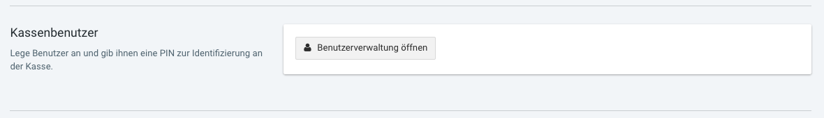 Screenshot der Kassenbenutzer-Einstellungen