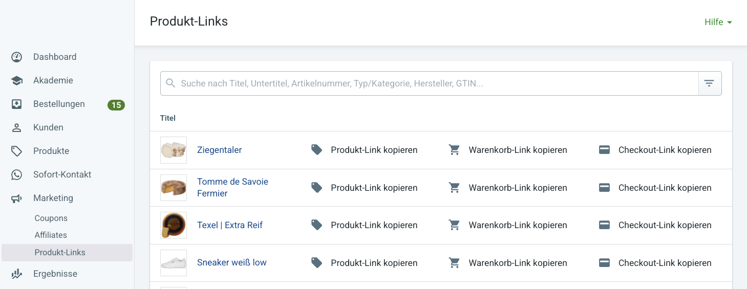 Produkt-Links