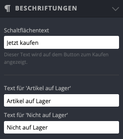 Widget Beschriftungen