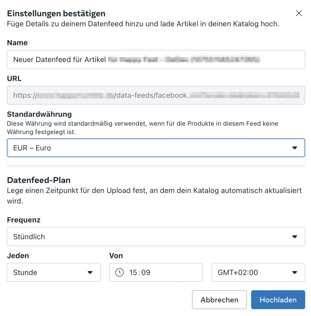 Finale Einstellungen vornehmen
