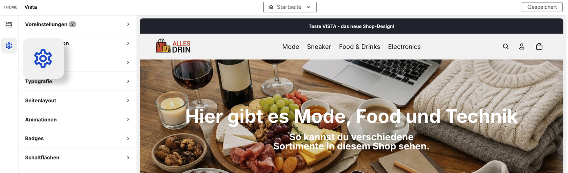 Einstellungen öffnen