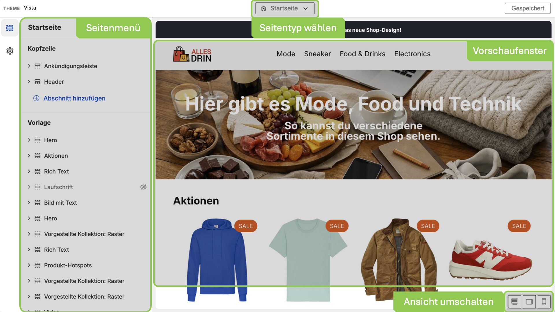 Aufbau des Konfigurators